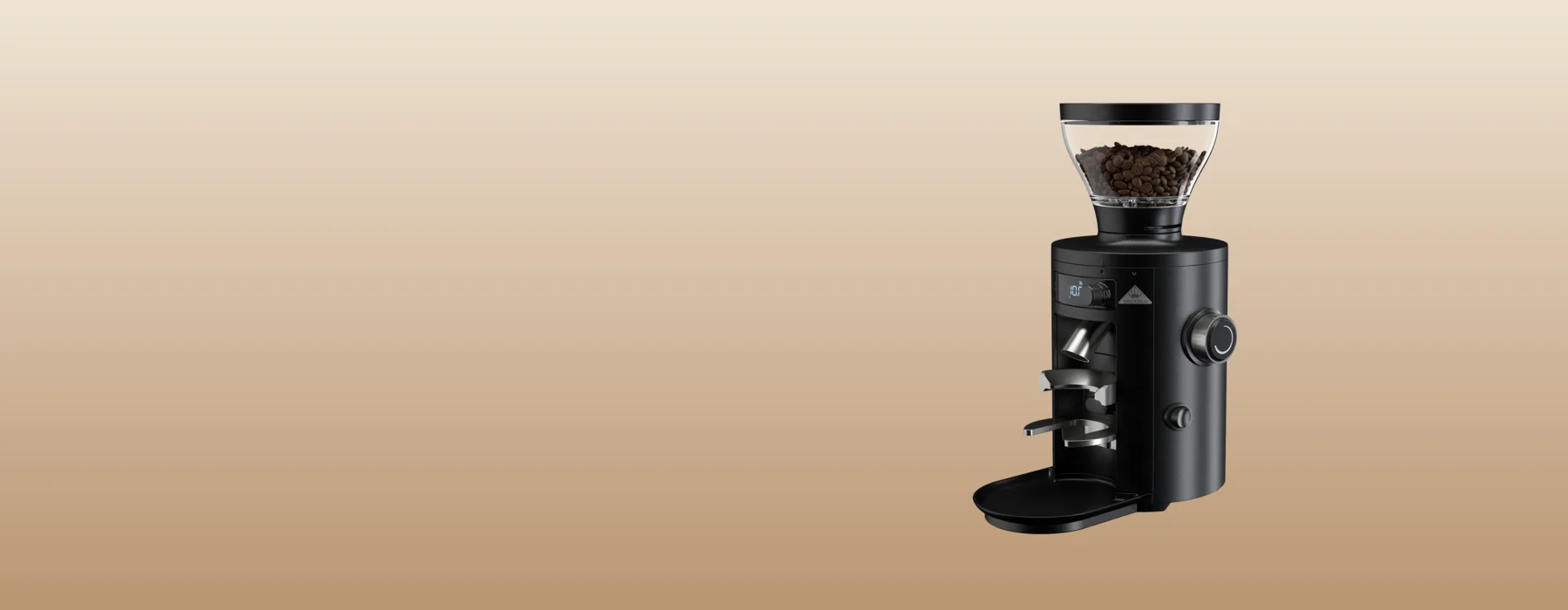 Moulin à café et grains préparés pour un espresso