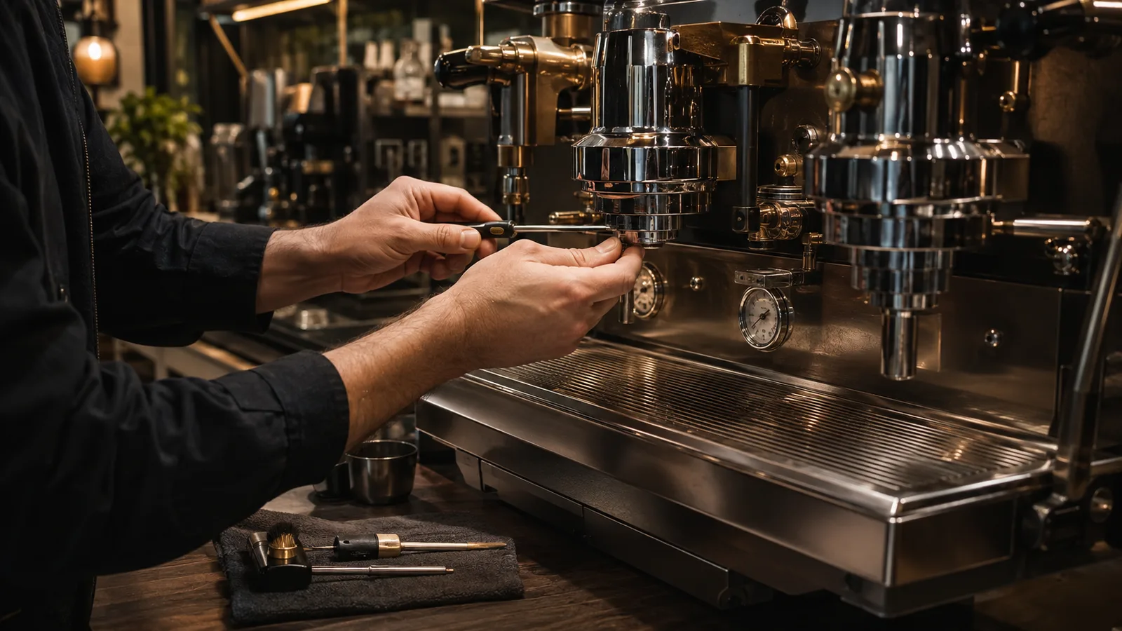 Réglage d’une machine à espresso professionnelle