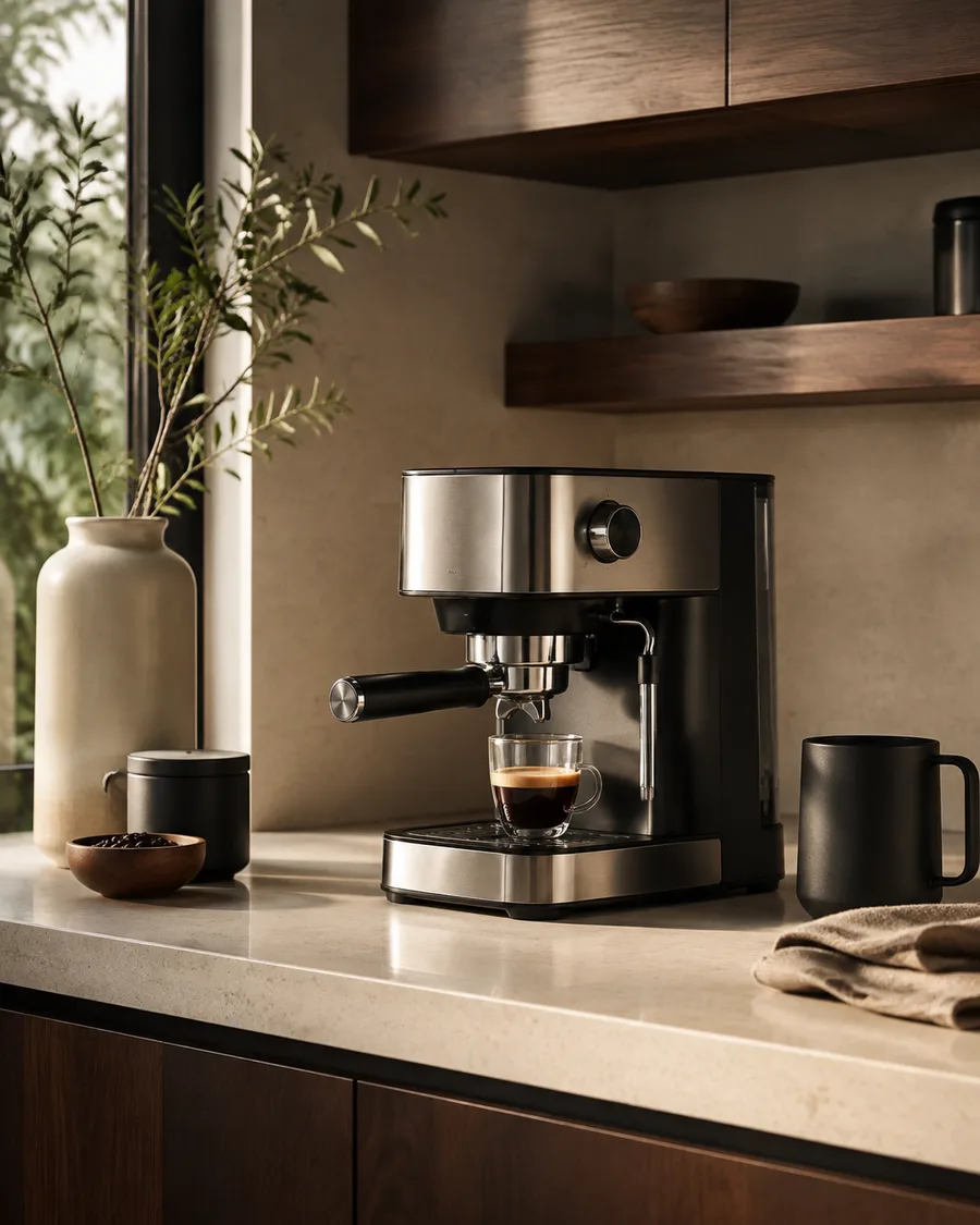 Machine à espresso dans un intérieur contemporain